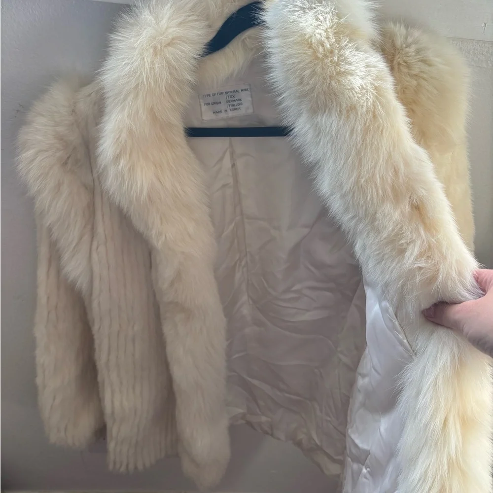 Genuine vintage mink and fox fur coat - Picture 2 of 3